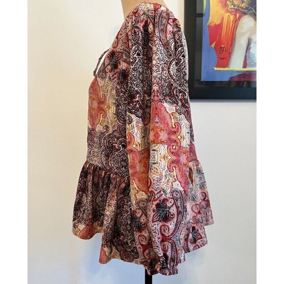 Anthropologie Raga Woman's Medium Evalona Paisley Top - Picture 2 of 9